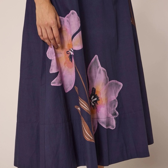 Cleobella Riley Ankle Dress in Moresco Navy Print - Picture 3 of 8